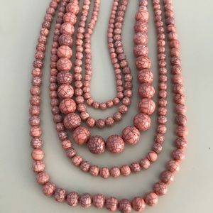 Anthropologie pink tortoise necklace